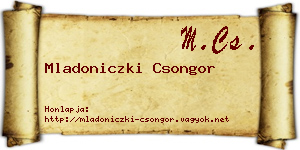 Mladoniczki Csongor névjegykártya