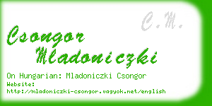 csongor mladoniczki business card